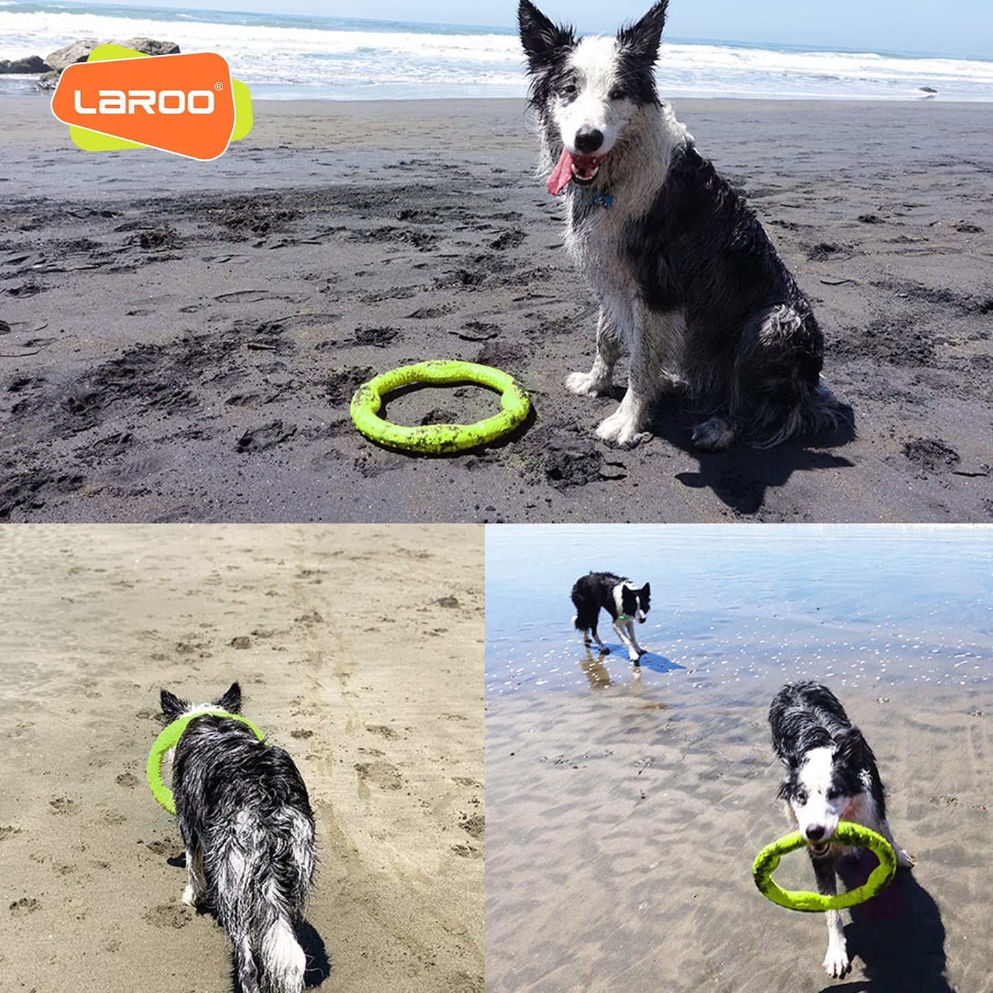 Dog Ring Toy - Durable Flying Ring for Fetch, Water Play & Training | Tough Chew-Proof Design for Aggressive Chewer Breeds, Easy-Throw Lightweight Frisbee for Medium/Large Dogs(Green/30Cm)