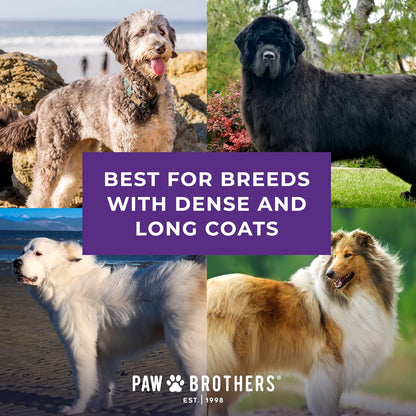 Paw Brothers Soft Flat Slicker Brush with Coated Pin Tips, Large/X-Large for Professional Groomers