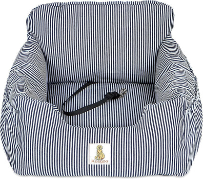 Dog Car Seat for Small Dogs,Fully Detachable and Washable Puppy Dog Booster Seats with Storage Pockets and Clip-On Safety Leash,Non-Slip Base Dog Bed Dual-Use for Car and Home (Blue)