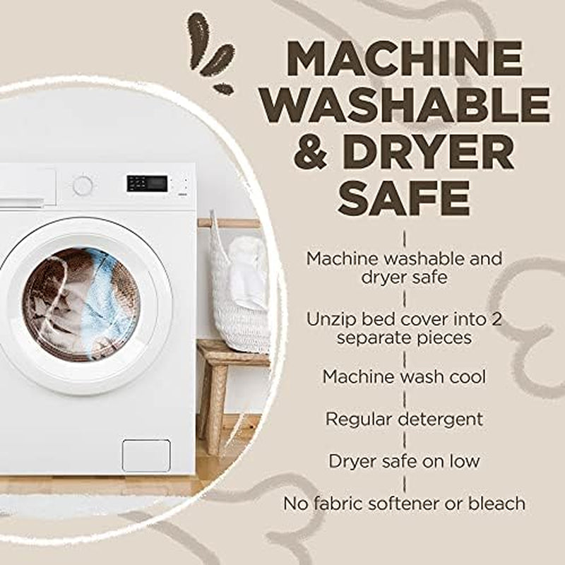 Super Snoozer Dog Bed - Microfiber Chenille round Bed for Dogs - Moisture Wicking Comfort - Removable Washable Cover (Dark Chocolate, Extra-Large 42”X42”X7”)