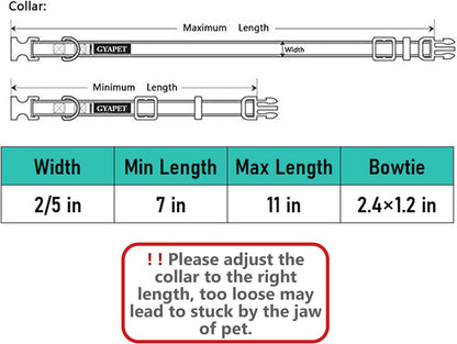 Collar for Cat Pet Breakaway with Bell Bowtie Detachable Bow Adjustable Safety Kitten Puppy Girl Boy 2Pcs Pink Leopard & Pure